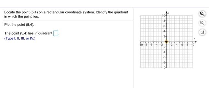 Solved a 10- 8- Locate the point (5.4) on a rectangular | Chegg.com