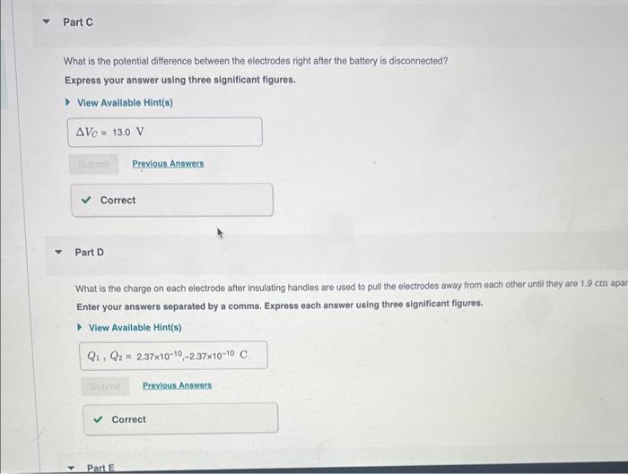 Solved Two 12.0 cmdiameter electrodes 0.55 cm apart form a
