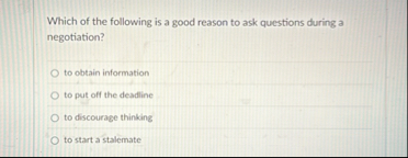 Solved Which of the following is a good reason to ask | Chegg.com