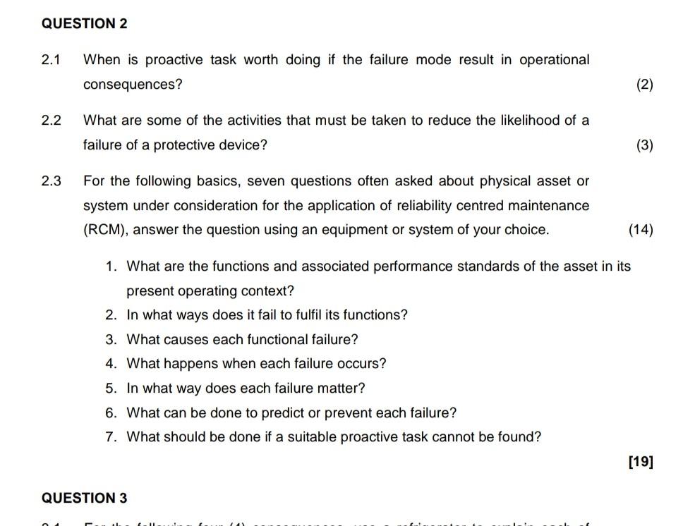 Solved QUESTION 2 2.1 When is proactive task worth doing if | Chegg.com