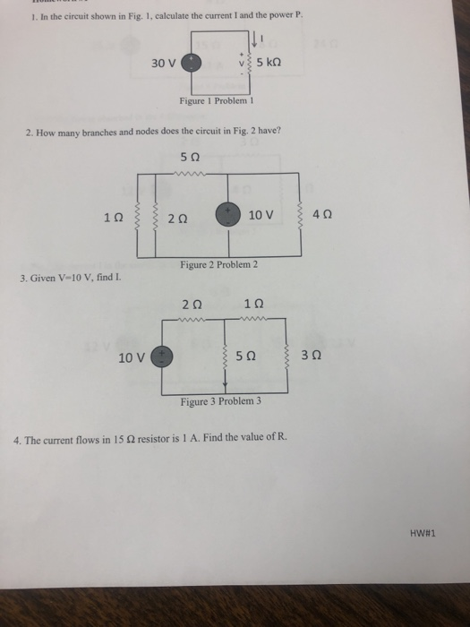 Solved 1. In the circuit shown in Fig. 1, calculate the | Chegg.com