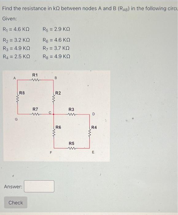 Solved Find The Resistance In KΩ Between Nodes A And B(RAB) | Chegg.com