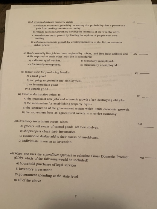 Solved 41) 41) A system of private property rights Al
