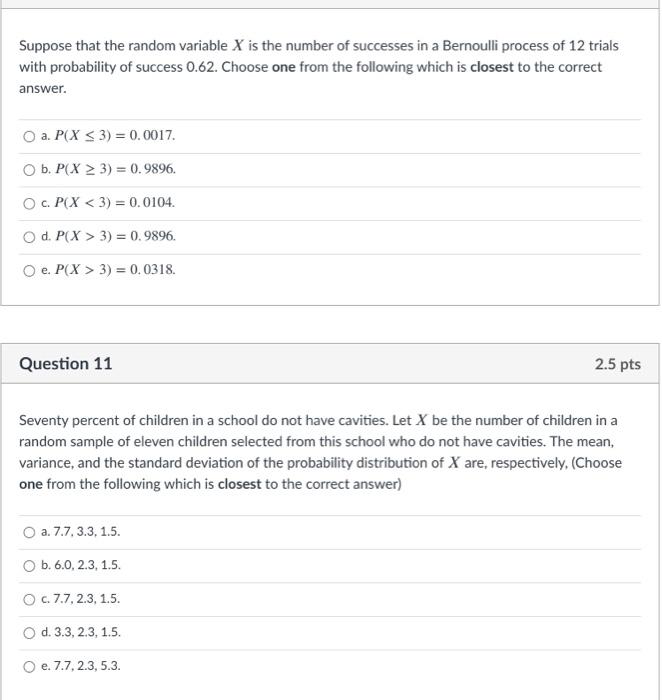 Solved Given the following probability distribution of a | Chegg.com