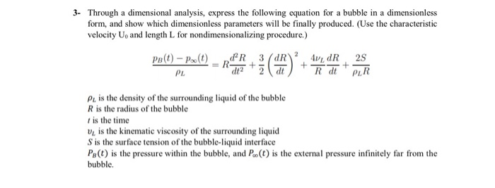 Solved 3- Through a dimensional analysis, express the | Chegg.com