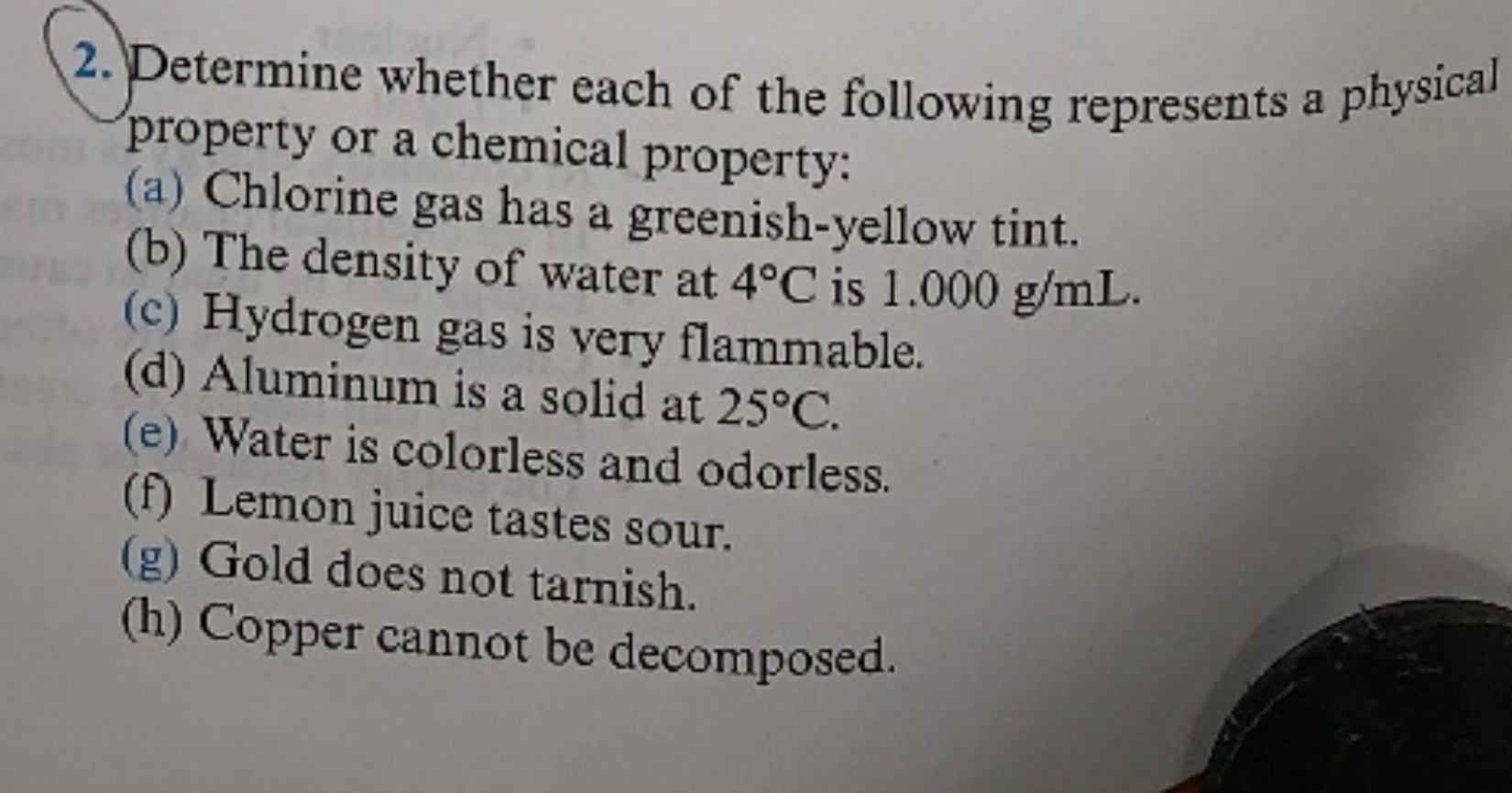 Solved Determine whether each of the following represents a | Chegg.com
