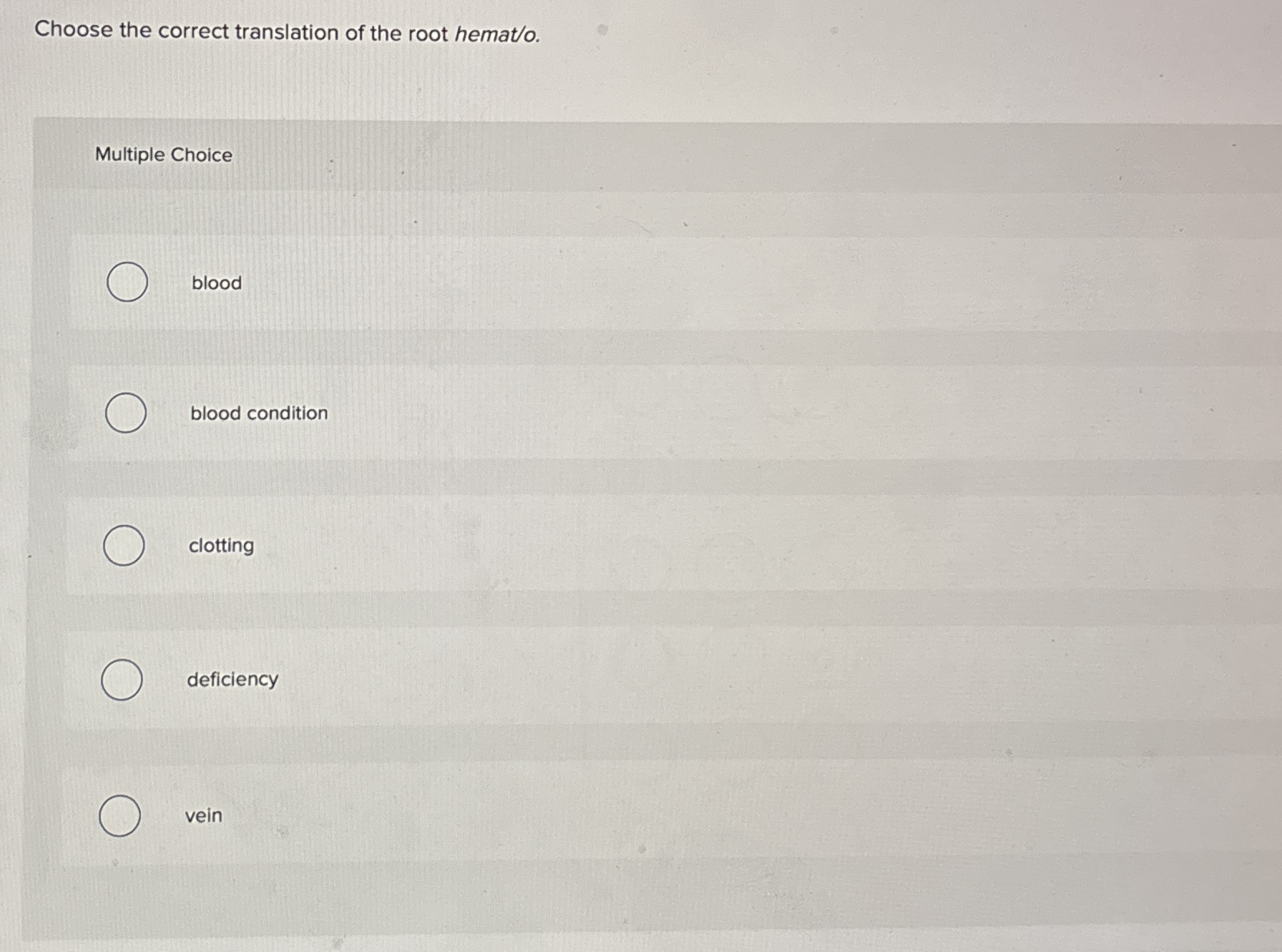 Solved Choose the correct translation of the root | Chegg.com