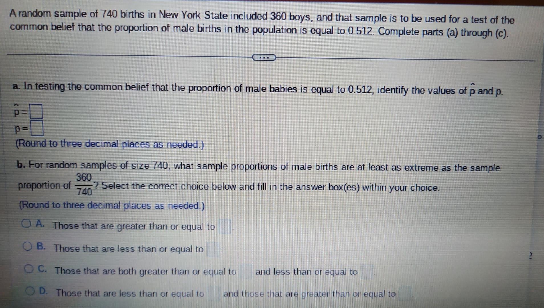 Solved A Random Sample Of 740 Births In New York State | Chegg.com