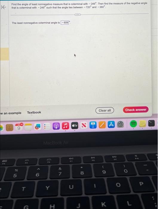 Solved K Find the angle of least nonnegative measure that is