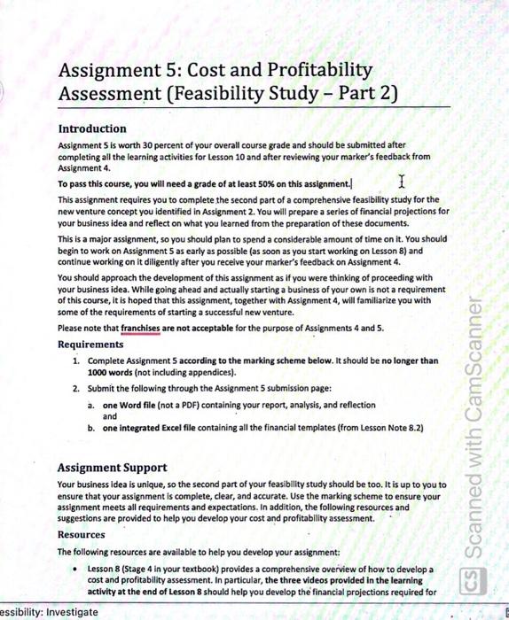 Solved Introduction Assignment 5 is worth 30 percent of your | Chegg.com