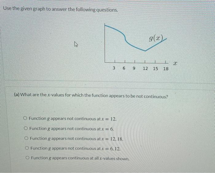 Solved Use the given graph to answer the following | Chegg.com
