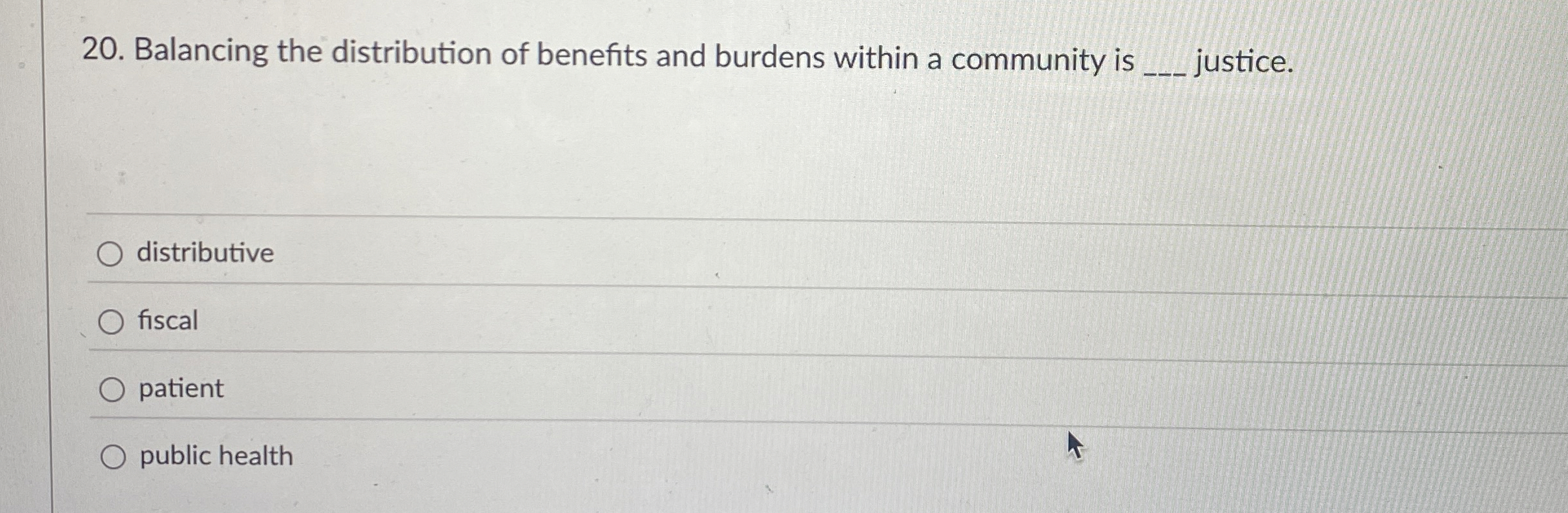 Solved Balancing the distribution of benefits and burdens
