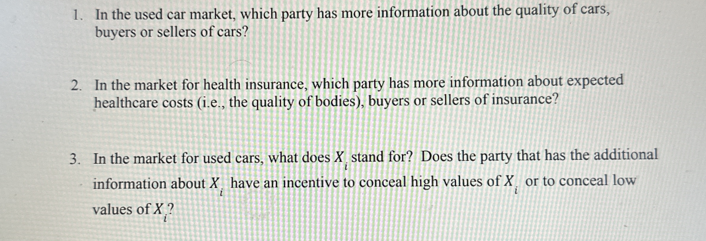 Solved In the used car market, which party has more