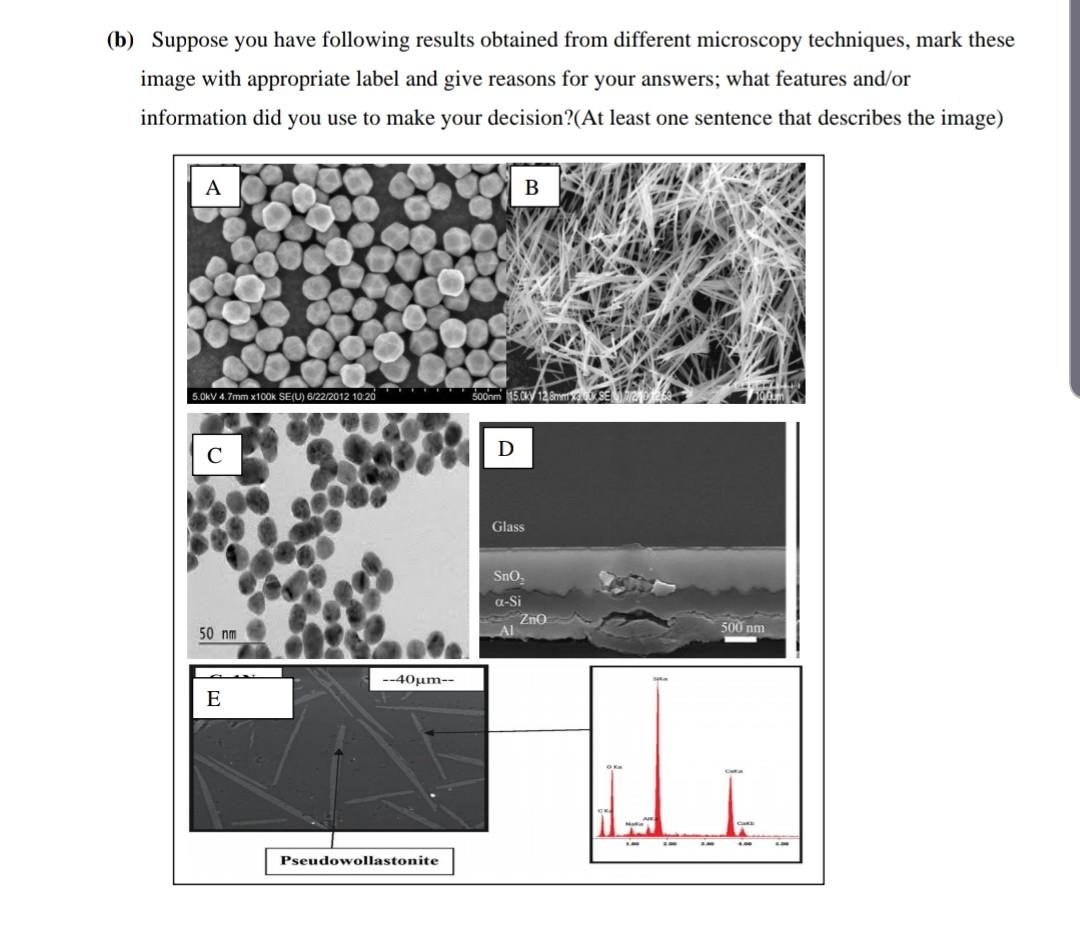 Solved (b) Suppose you have following results obtained from | Chegg.com