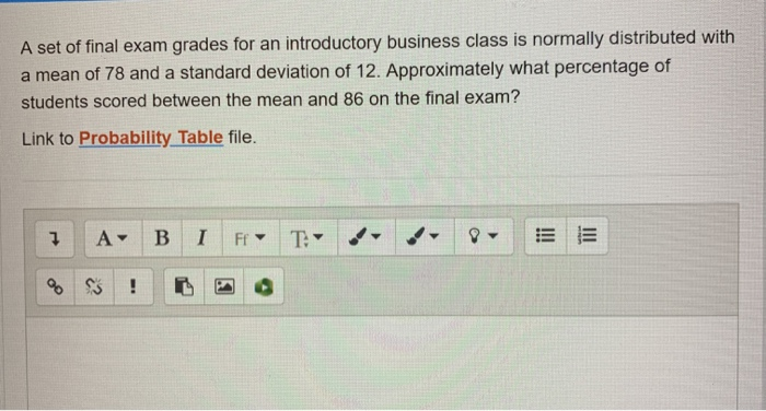 Solved A set of final exam grades for an introductory | Chegg.com