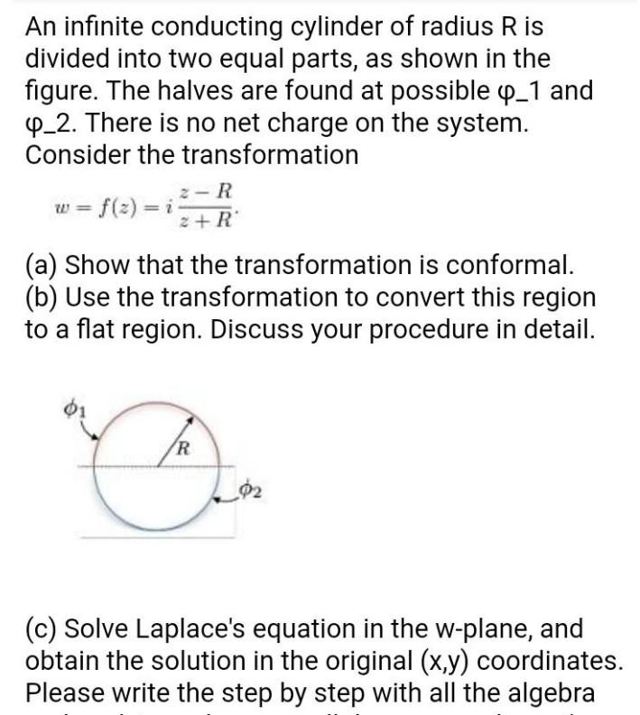 Solved An infinite conducting cylinder of radius R is | Chegg.com