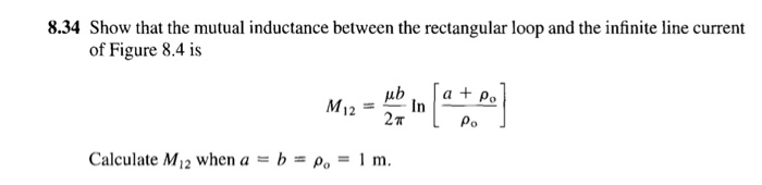 Solved 8.34 Show That The Mutual Inductance Between The | Chegg.com