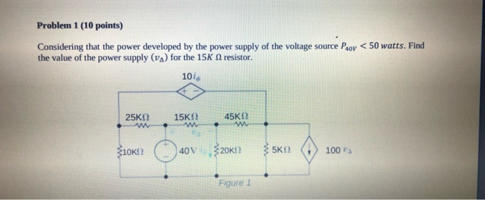 Solved Problem 1 (10 points) Considering that the power | Chegg.com