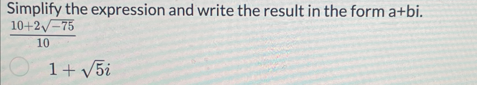 Solved Simplify the expression and write the result in the | Chegg.com