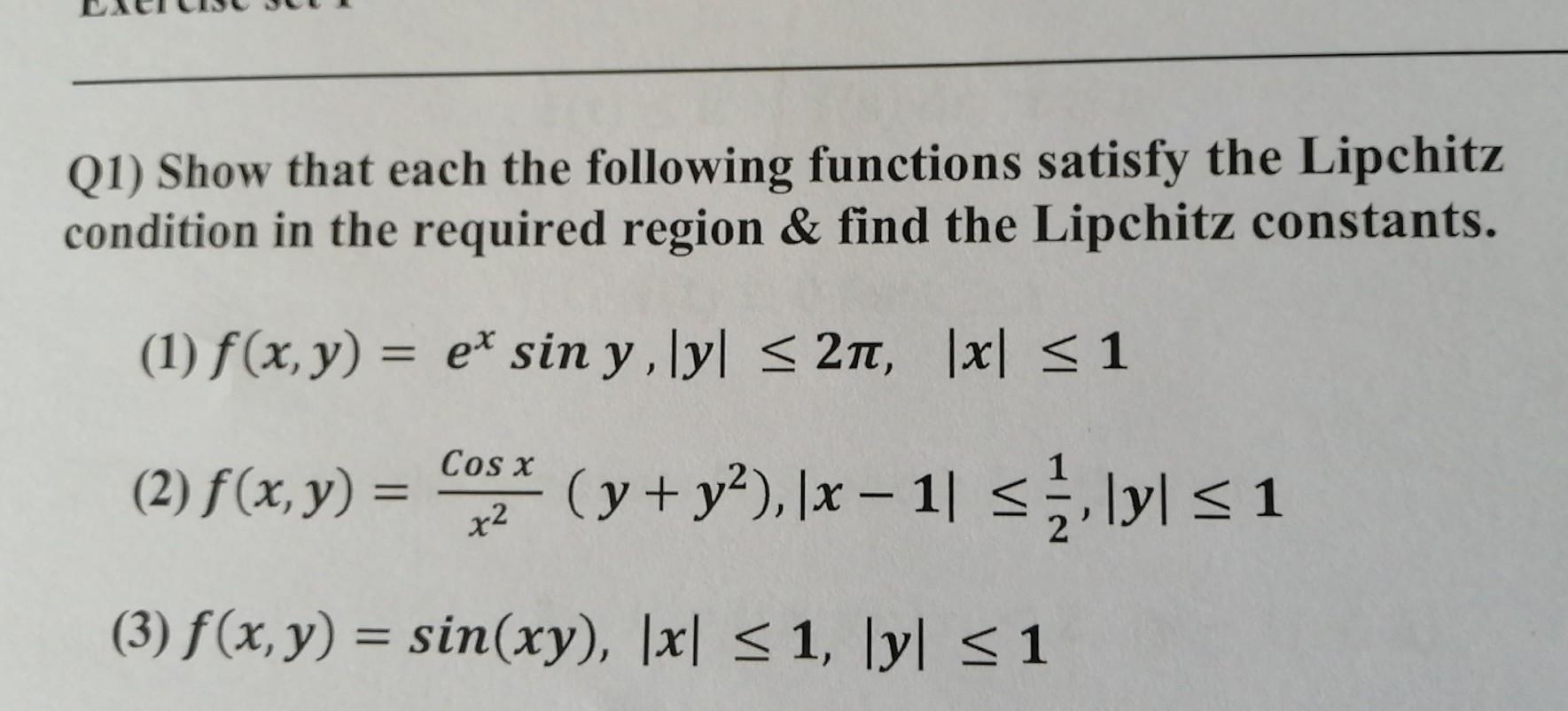 Solved Q1 Show That Each The Following Functions Satisfy