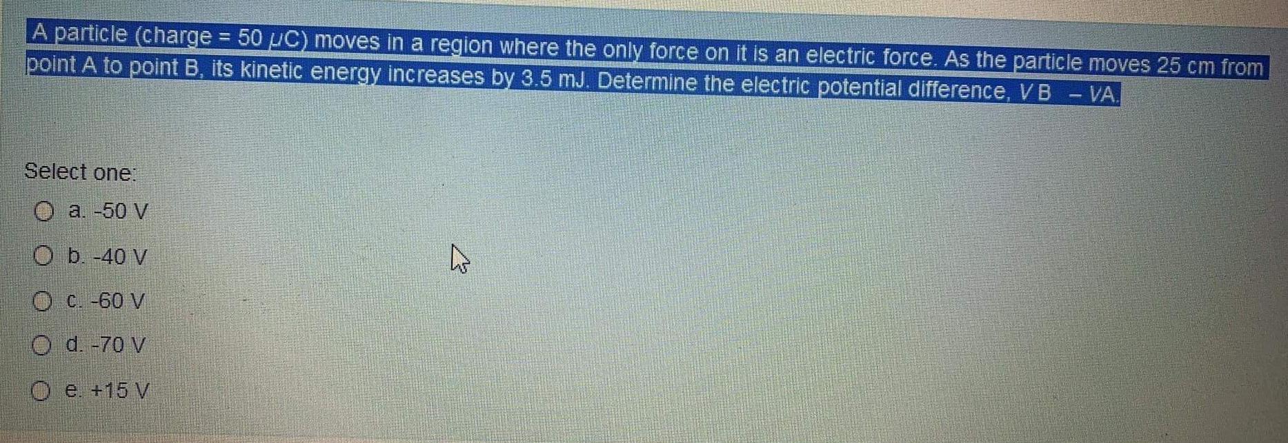 Solved A Particle (charge = 50 UC) Moves In A Region Where | Chegg.com