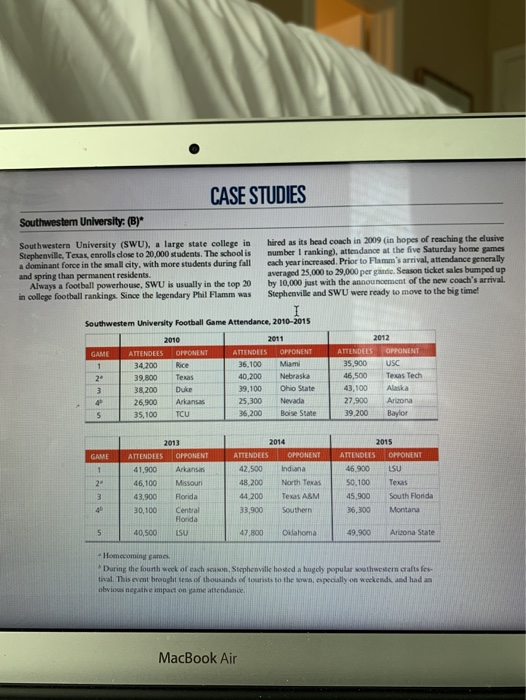 CASE STUDIES Southwestern University: (B)* | Chegg.com