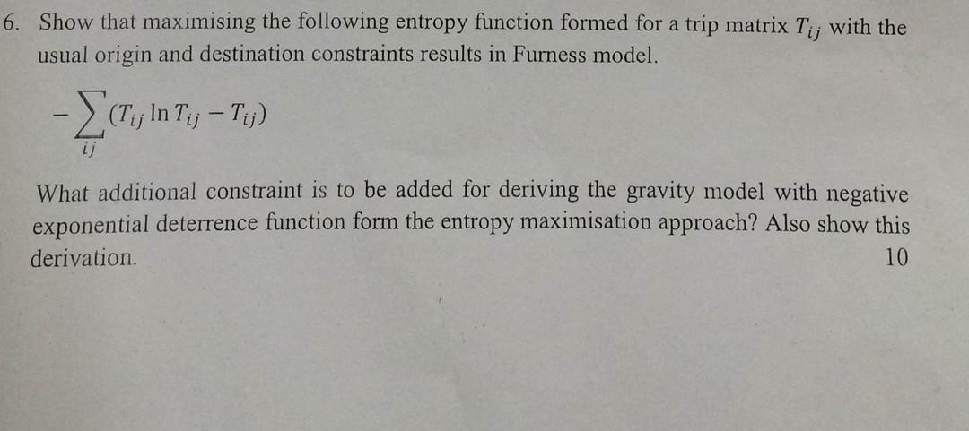 Solved Show that maximising the following entropy function | Chegg.com