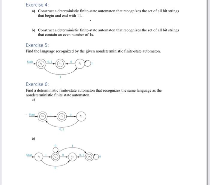 Solved Exercise 1: Let A = {0, 11) And B = {00,01). Find | Chegg.com