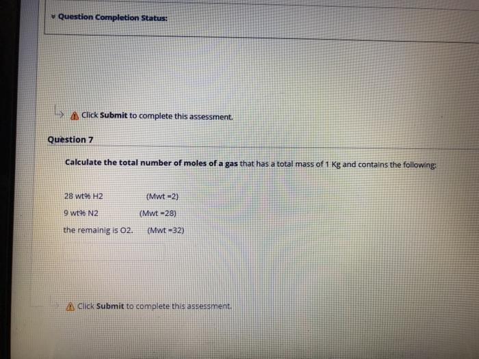 Solved * Question Completion Status: Click Submit to | Chegg.com
