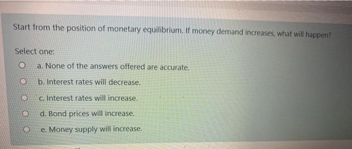 Solved In the short run, a decrease in money supply by the | Chegg.com