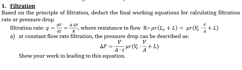 Solved FiltrationBased on the principle of filtration, | Chegg.com