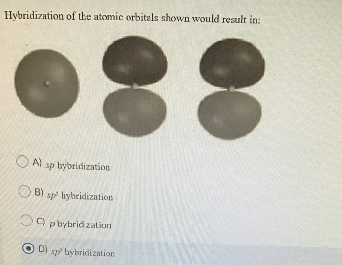 Solved Hybridization Of The Atomic Orbitals Shown Would | Chegg.com