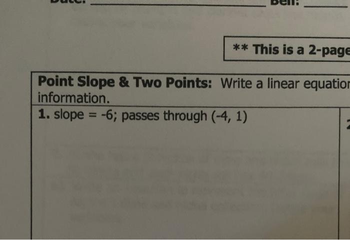 homework 3 writing linear equations applications & linear regression answers