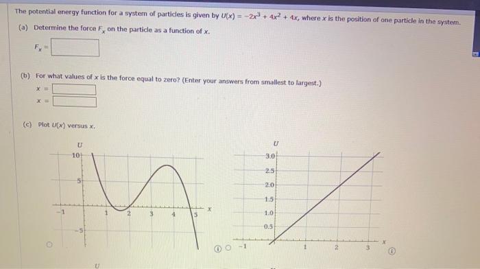 Solved The potential energy function for a system of | Chegg.com