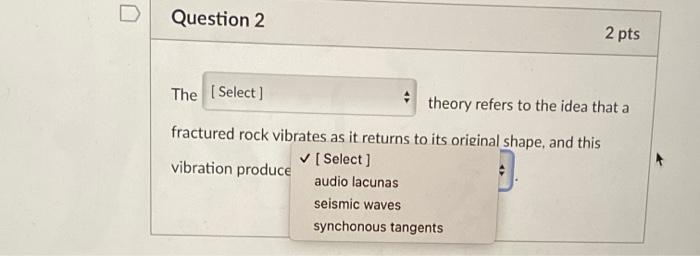 Solved Question 1 1 pts The cycle of stress buildup, then | Chegg.com