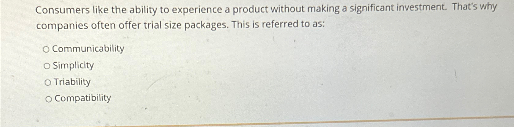 Solved Consumers like the ability to experience a product | Chegg.com