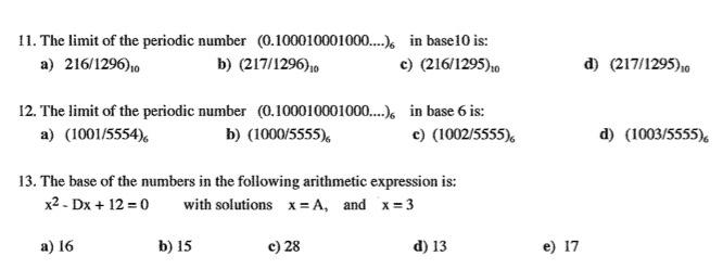 Solved 11 The Limit Of The Periodic Number 0 Chegg Com