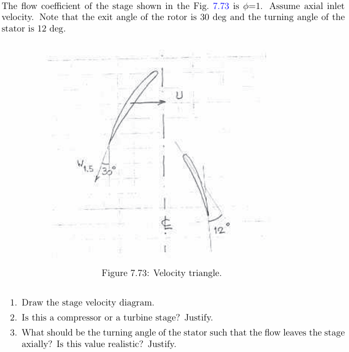 Solved The flow coefficient of the stage shown in the Fig. | Chegg.com