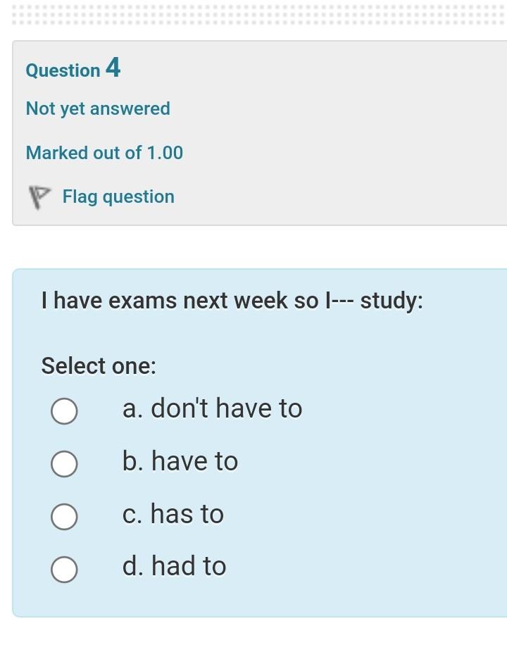 Questions Prelim Exam 2 - Question 1 Correct Mark 1 out of 1. Flag