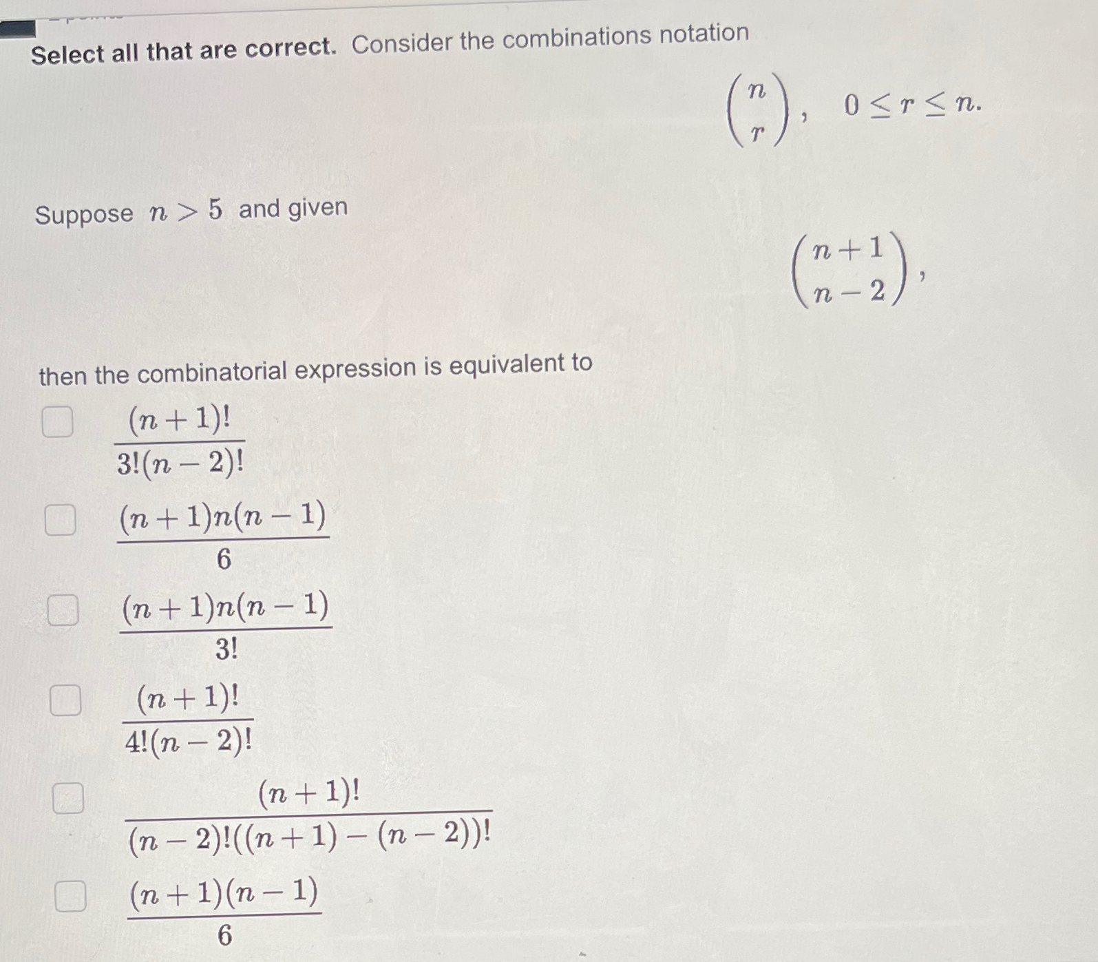 Solved Select all that are correct. Consider the