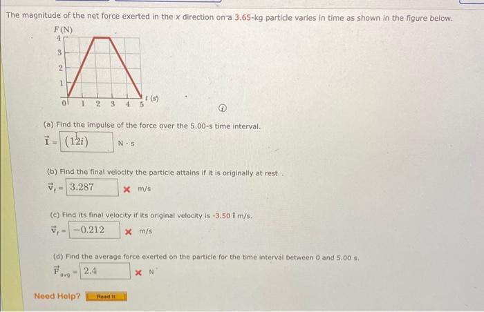 Solved Magnitude Of The Net Force Exerted In The X Direction | Chegg.com