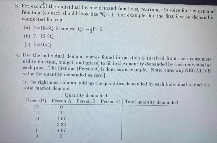 Solved 3. For each of the individual inverse demand | Chegg.com