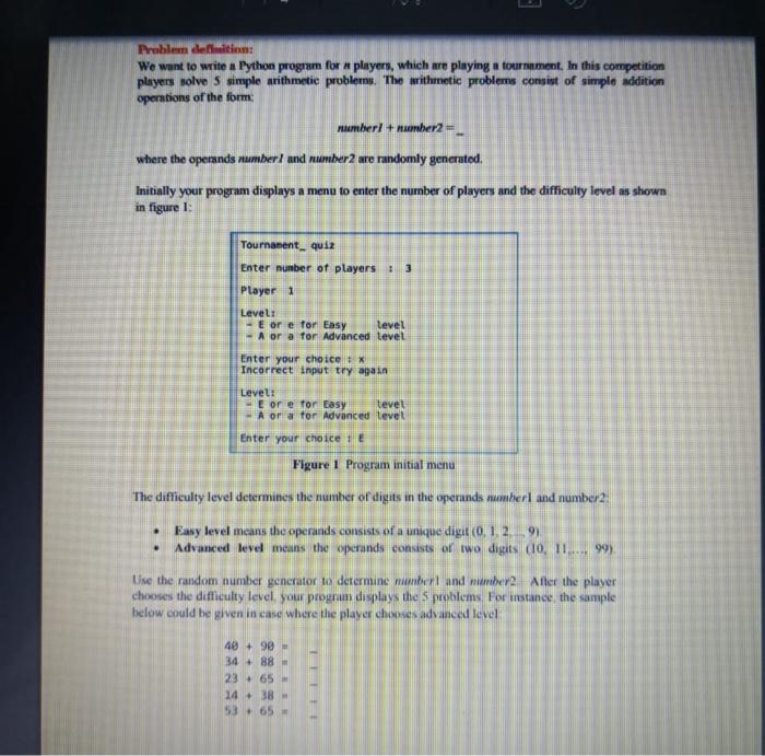 Solved E Problem desition: We want to write a Python program | Chegg.com