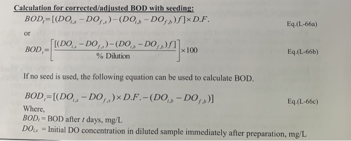 Solved 1.DF=302.DF=153.DF=104.DF=6Find Diluted Sample BOD, | Chegg.com
