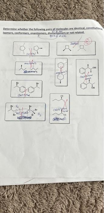 Solved Determine whether the following pairs of molecules | Chegg.com
