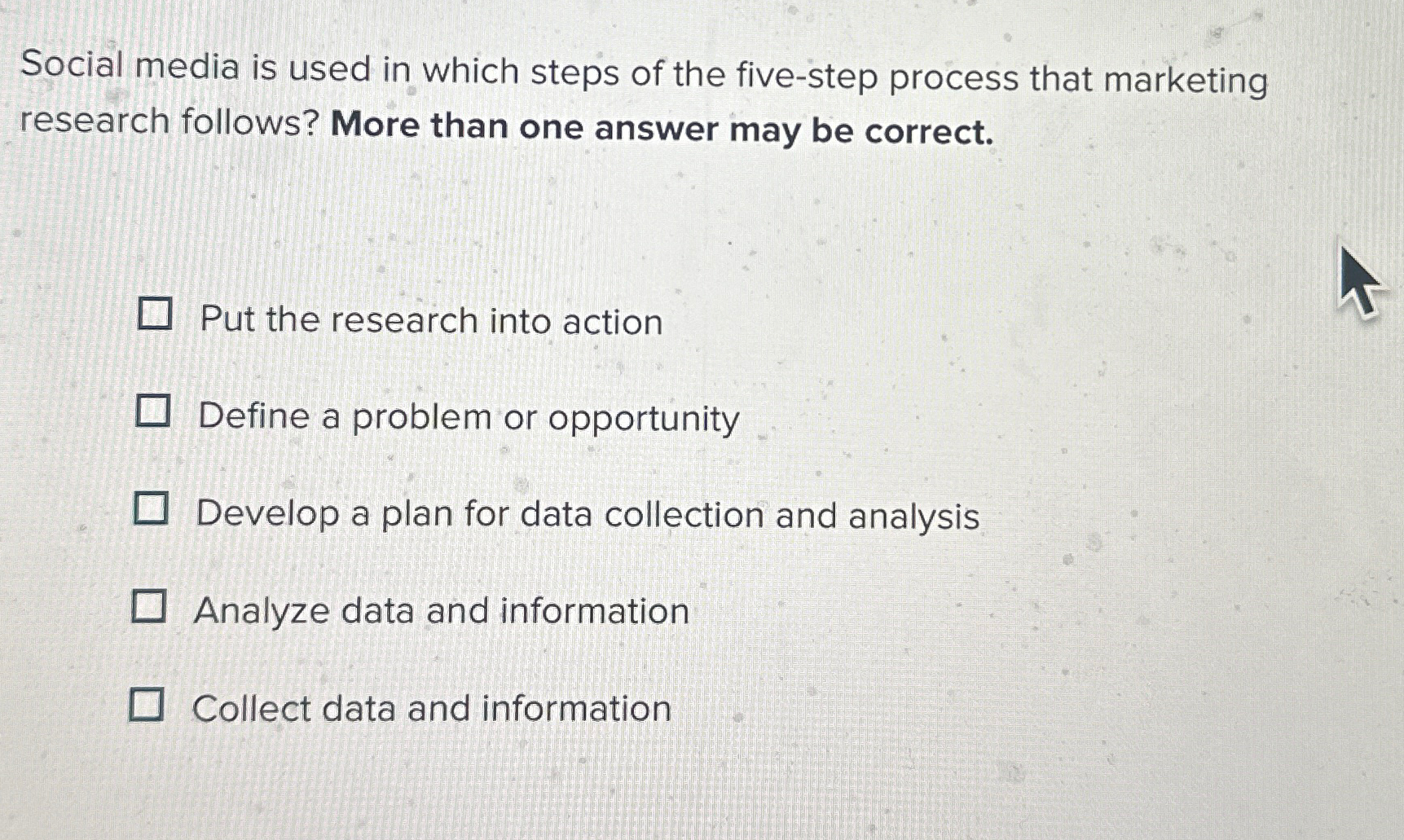 Solved Social media is used in which steps of the five-step | Chegg.com