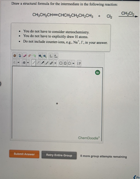 Solved Draw A Structural Formula For The Intermediate In The | Chegg.com