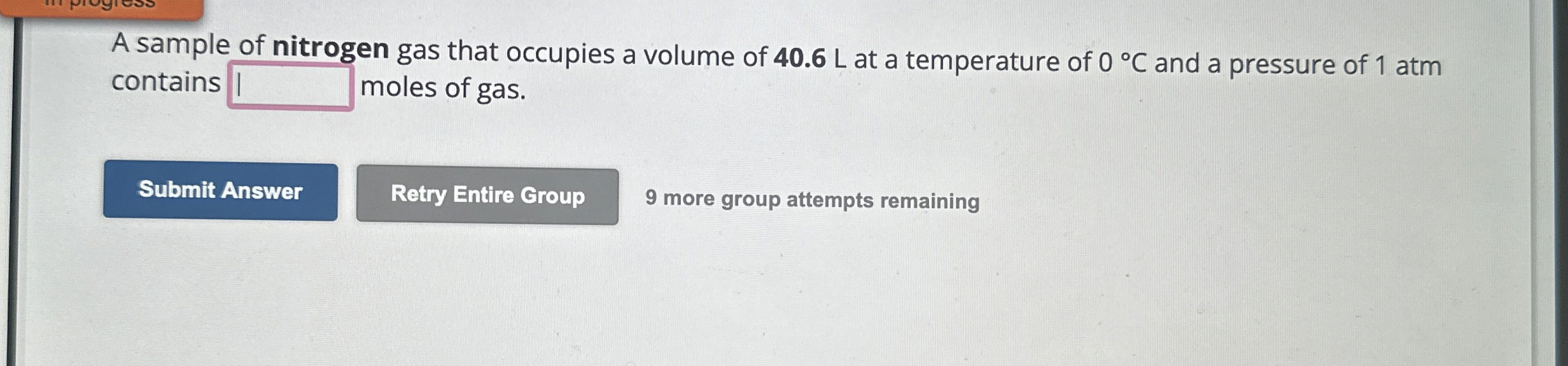 Solved A sample of nitrogen gas that occupies a volume of