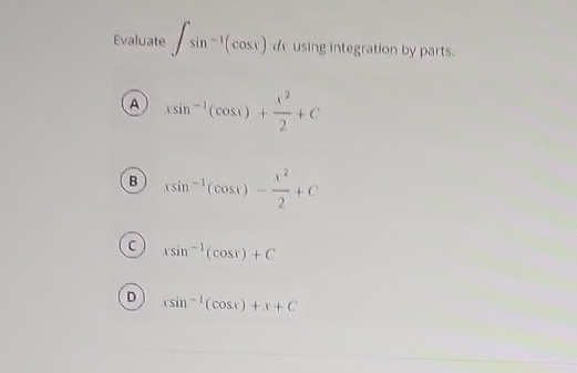 integration of sin 1 cosx dx