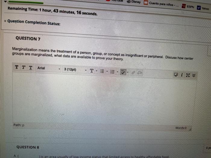 Deney Cuento para niños - ESPN Remaining Time: 1 hour, 43 minutes, 16 seconds. y! Yahoo Question Completion Status: QUESTION